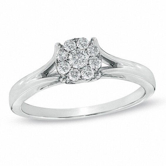 Previously Owned - 1/4 CT. T.w. Composite Diamond Engagement Ring in 10K White Gold