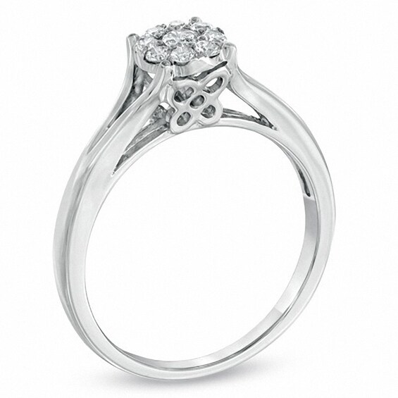 Previously Owned - 1/4 CT. T.w. Composite Diamond Engagement Ring in 10K White Gold