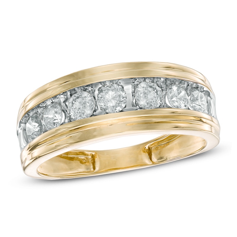 Main Image 1 of Previously Owned - Men's 1 CT. T.W. Diamond Comfort Fit Band in 10K Gold