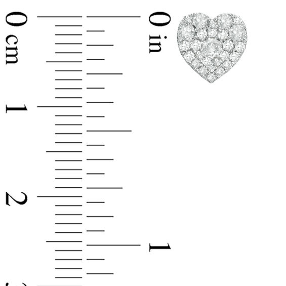 Previously Owned - 1/2 CT. T.w. Diamond Heart-Shaped Cluster Stud Earrings in 10K White Gold