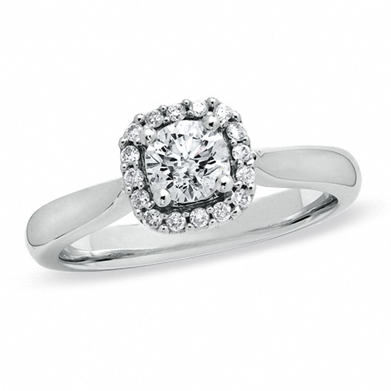 Main Image 1 of Previously Owned - 5/8 CT. T.W. Diamond Engagement Ring in 14K White Gold