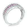 Thumbnail Image 2 of Previously Owned - Lab-Created Pink and White Sapphire Band in Sterling Silver