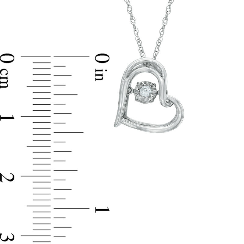 Previously Owned - Diamond Accent Tilted Heart Pendant in Sterling Silver