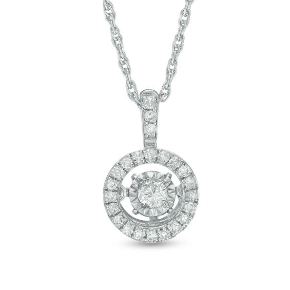 Previously Owned - 1/8 CT. T.w. Diamond Frame Pendant in Sterling Silver