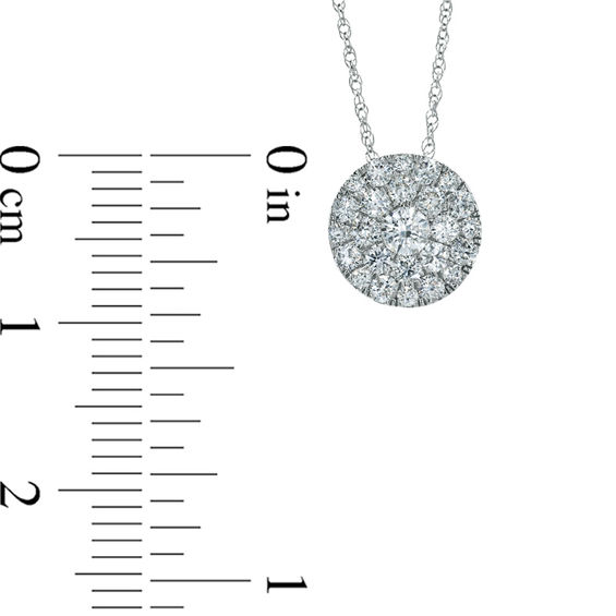Previously Owned - 1/2 CT. T.w. Diamond Carnation Cluster Pendant in 10K White Gold