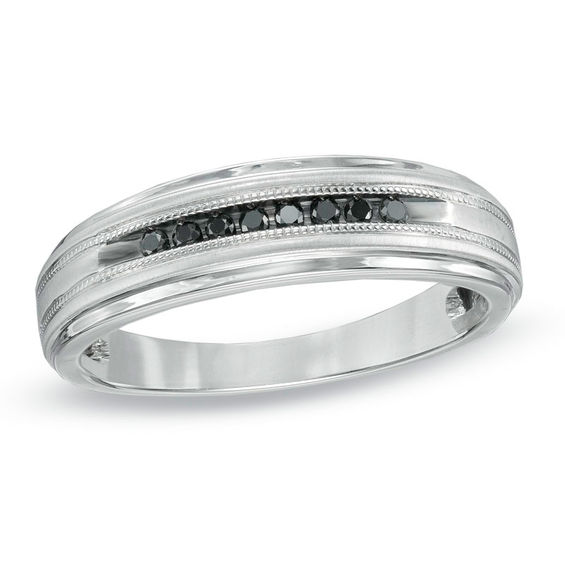 Previously Owned - Black Diamond Accent Band in Sterling Silver