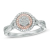 Thumbnail Image 1 of Previously Owned - 1/3 CT. T.W. Diamond Cluster Double Frame Ring in 10K Two-Tone Gold