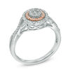 Thumbnail Image 2 of Previously Owned - 1/3 CT. T.W. Diamond Cluster Double Frame Ring in 10K Two-Tone Gold