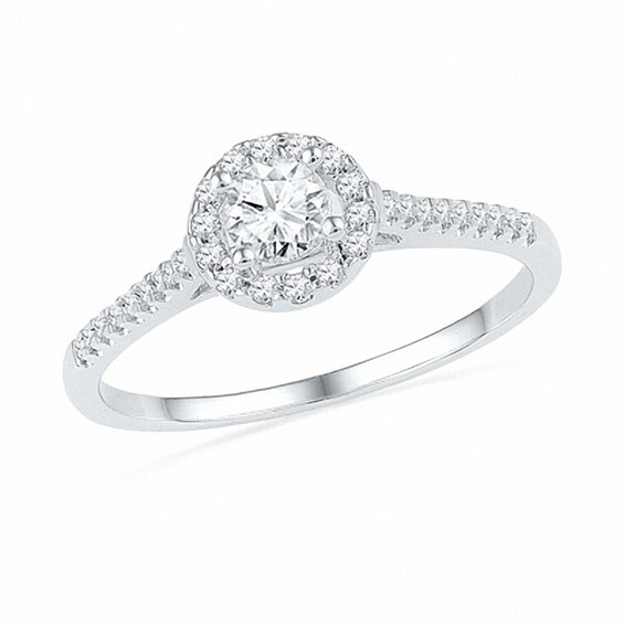 Previously Owned - 1/2 CT. T.w. Diamond Frame Bridal Set in 10K White Gold