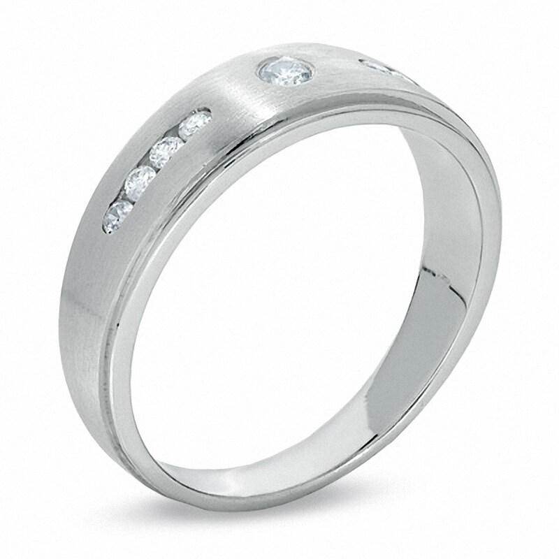 Main Image 2 of Previously Owned - 1/4 CT. T.W. Diamond Wedding Band in 14K White Gold