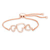 Thumbnail Image 1 of Previously Owned - Lab-Created White Sapphire Heart Bolo Bracelet in Sterling Silver with 18K Rose Gold Plate - 9.0"