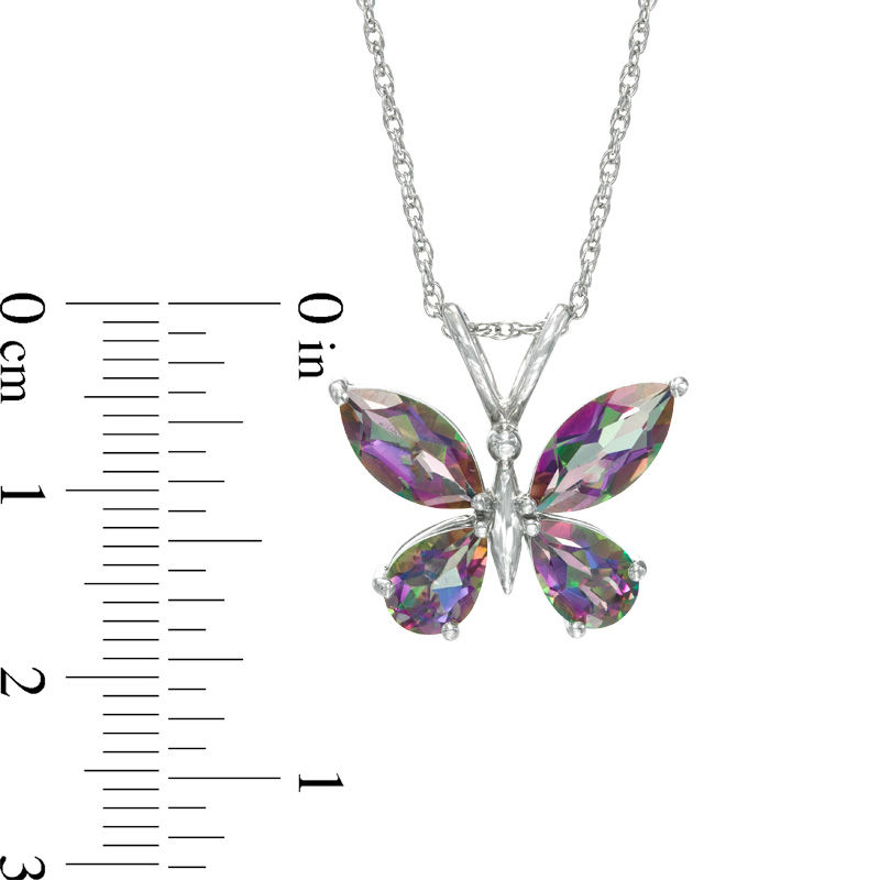 Main Image 2 of Previously Owned - Mystic Fire® Topaz Butterfly Pendant in Sterling Silver