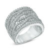 Thumbnail Image 2 of Previously Owned - Lab-Created White Sapphire Layered Crossover Ring in Sterling Silver