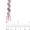 Thumbnail Image 2 of Previously Owned - 6.0mm Rose de France Amethyst and Lab-Created White Sapphire Bracelet in Sterling Silver with 18K Rose Gold Plate - 7.5"
