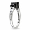 Thumbnail Image 2 of Previously Owned - 1-1/2 CT. T.W. Princess-Cut Enhanced Black and White Diamond Three Stone Ring in 10K White Gold