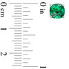 Thumbnail Image 2 of Previously Owned - 6.0mm Cushion-Cut Lab-Created Checkerboard Green Spinel Solitaire Stud Earrings in 10K White Gold