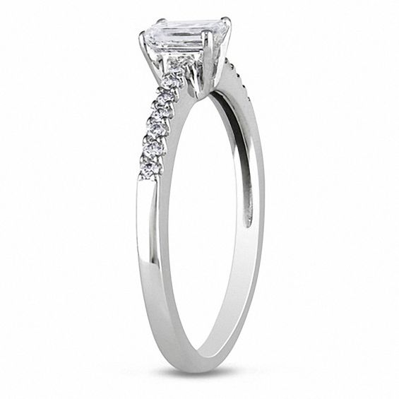 Previously Owned - 1/2 CT. T.w. Emerald-Cut Diamond Engagement Ring in 14K White Gold