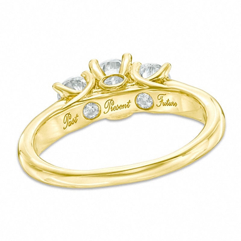 Main Image 3 of Previously Owned - 1 CT. T.W. Diamond Past Present Future® Engagement Ring in 14K Gold (I/I2)