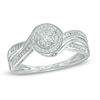 Thumbnail Image 1 of Previously Owned - 1/4 CT. T.W. Diamond Cluster Split Shank Ring in 10K White Gold