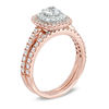 Thumbnail Image 1 of Previously Owned - 1 CT. T.W. Diamond Double Cushion Frame Bridal Set in 14K Rose Gold