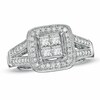 Thumbnail Image 1 of Previously Owned - 1 CT. T.W. Princess-Cut Quad Diamond Frame Split Shank Ring in 14K White Gold