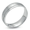 Thumbnail Image 2 of Previously Owned - 6.0mm Brushed Center Wedding Comfort Fit Band in 10K White Gold