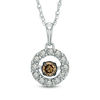 Thumbnail Image 1 of Previously Owned - 1/3 CT. T.W. Champagne and White Diamond Frame Pendant in 10K White Gold