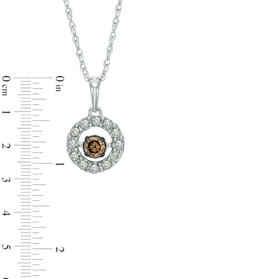 Previously Owned - 1/3 CT. T.w. Champagne and White Diamond Frame Pendant in 10K White Gold