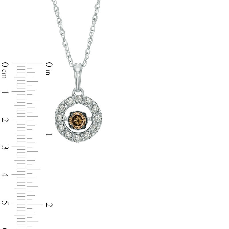 Main Image 2 of Previously Owned - 1/3 CT. T.W. Champagne and White Diamond Frame Pendant in 10K White Gold