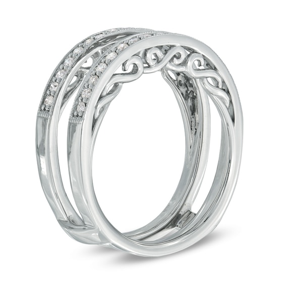 Previously Owned - 1/3 CT. T.w. Diamond Milgrain Edge Solitaire Enhancer in 14K White Gold