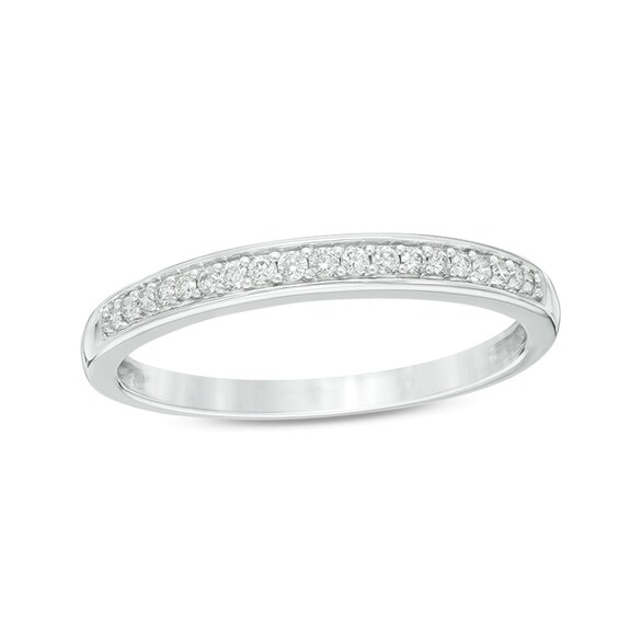 Previously Owned - 1/2 CT. T.w. Quad Frame Diamond Wedding Ensemble in 10K White Gold - Size 7 and 10