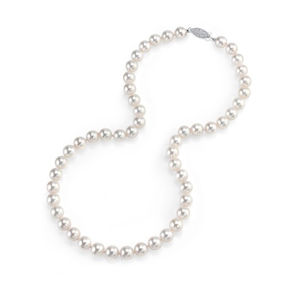 Previously Owned - 6.0 - 6.5mm Cultured Akoya Pearl Strand Necklace with 14K White Gold Clasp - 17"