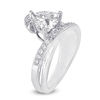 Thumbnail Image 2 of Previously Owned - Trillion-Cut Lab-Created White Sapphire Split Shank Ring in Sterling Silver