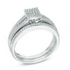 Thumbnail Image 2 of Previously Owned - 1/3 CT. T.W. Square-Shaped Multi-Diamond Bridal Set in 10K White Gold