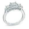Thumbnail Image 2 of Previously Owned - 1/2 CT. T.W. Princess-Cut Quad Diamond Frame Three Stone Engagement Ring in 10K White Gold