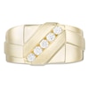 Thumbnail Image 3 of Previously Owned - 1/3 CT. T.W. Diamond Slant Satin Wedding Band in 10K Gold