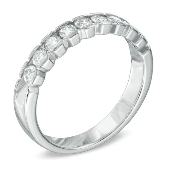 Previously Owned - 1/2 CT. T.w. Diamond Scallop Edge Anniversary Band in 14K White Gold