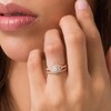 Thumbnail Image 3 of Previously Owned - 1/2 CT. T.W. Diamond Double Frame Bridal Set in 14K Rose Gold