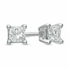 Thumbnail Image 1 of Previously Owned - 1/3 CT. T.W. Princess-Cut Diamond Solitaire Stud Earrings in 14K White Gold