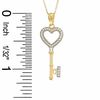 Thumbnail Image 2 of Previously Owned - Diamond Accent Heart Key Pendant in 14K Gold - 17&quot;