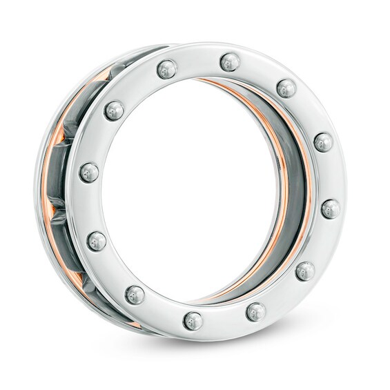 Previously Owned - Riveted Ring in Tri-Tone Stainless Steel