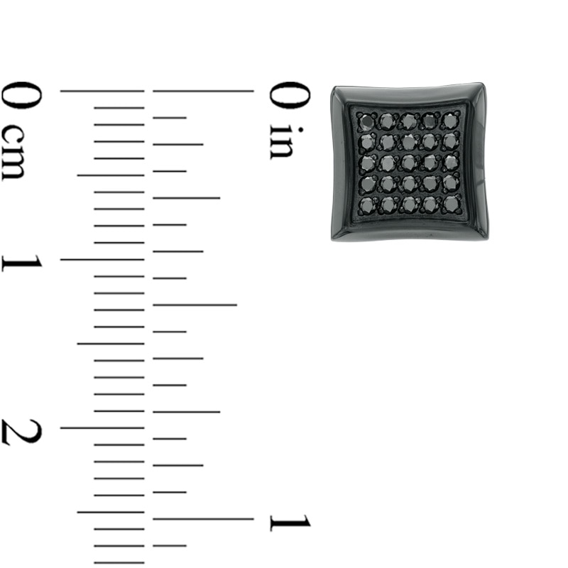Main Image 3 of Previously Owned - 1/4 CT. T.W. Black Diamond Star Earrings in Black IP Stainless Steel
