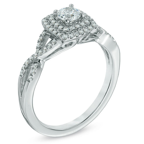 Previously Owned - Celebration Fire™ 5/8 CT. T.w. Diamond Engagement Ring in 14K White Gold (H-I/Si1-Si2)