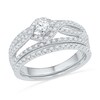 Thumbnail Image 1 of Previously Owned - 3/4 CT. T.W. Diamond Twist Frame Bridal Set in 10K White Gold