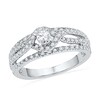 Thumbnail Image 2 of Previously Owned - 3/4 CT. T.W. Diamond Twist Frame Bridal Set in 10K White Gold