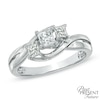 Thumbnail Image 1 of Previously Owned - 1/2 CT. T.W. Princess-Cut Diamond Three Stone Swirl Engagement Ring in 14K White Gold