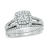 Thumbnail Image 1 of Previously Owned - 3/4 CT. T.W. Diamond Double Frame Bridal Set in 14K White Gold