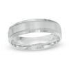 Thumbnail Image 1 of Previously Owned - 6.0mm Brushed center Wedding Band in 14K White Gold
