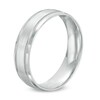 Thumbnail Image 2 of Previously Owned - 6.0mm Brushed center Wedding Band in 14K White Gold