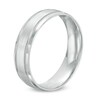 Thumbnail Image 1 of Previously Owned - Men's 6.0mm Brushed center Wedding Band in 14K White Gold